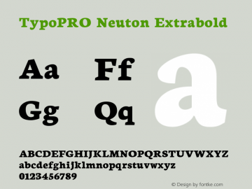 TypoPRO Neuton Extrabold Version 1.43 Font Sample
