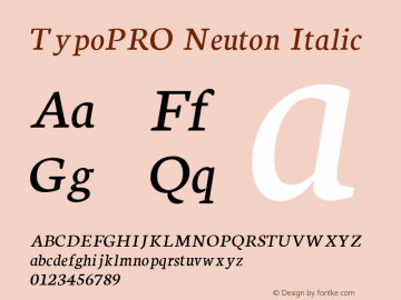 TypoPRO Neuton Italic Version 1.43图片样张