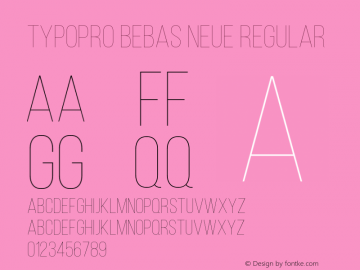 TypoPRO Bebas Neue Regular Version 1.003;PS 001.003;hotconv 1.0.70;makeotf.lib2.5.58329 Font Sample