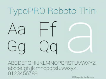 TypoPRO Roboto Thin Version 1.200310; 2013图片样张