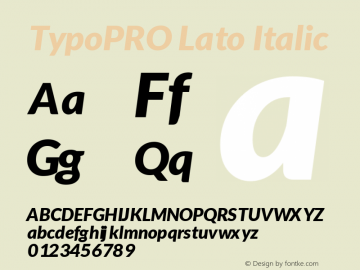 TypoPRO Lato Italic Version 1.105; Western+Polish opensource图片样张