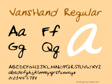 VansHand Regular Handwriting KeyFonts, Copyright (c)1995 SoftKey Multimedia, Inc., a subsidiary of SoftKey International, Inc.图片样张