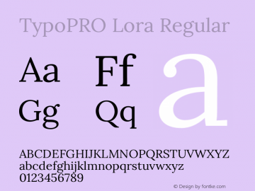 TypoPRO Lora Regular Version 1.014图片样张