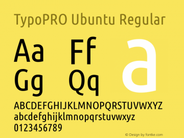 TypoPRO Ubuntu Regular Version 0.80 Font Sample