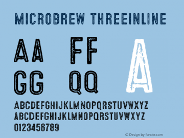 Microbrew ThreeInline Version 1.000 Font Sample