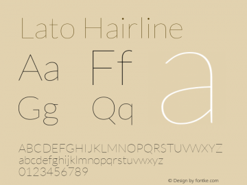 Lato Hairline Version 1.104; Western+Polish opensource Font Sample