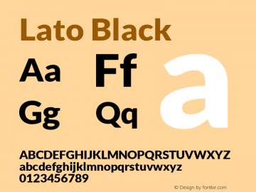 Lato Black Version 1.104; Western+Polish opensource图片样张