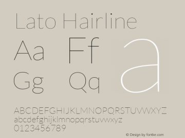 Lato Hairline Version 1.104; Western+Polish opensource Font Sample