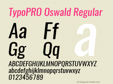 TypoPRO Oswald Regular 3.0; ttfautohint (v0.94.23-7a4d-dirty) -l 8 -r 50 -G 200 -x 0 -w 