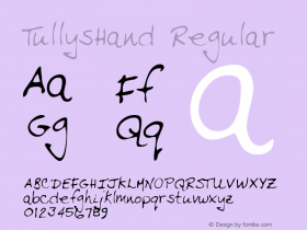 TullysHand Regular Copyright (c)1996 Expert Software, Inc.图片样张