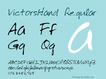 VictorsHand Regular Handwriting KeyFonts, Copyright (c)1995 SoftKey Multimedia, Inc., a subsidiary of SoftKey International, Inc.图片样张