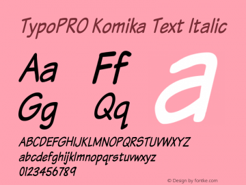 TypoPRO Komika Text Italic 2.0图片样张