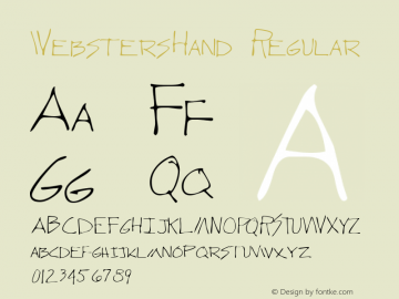 WebstersHand Regular The IMSI MasterFonts Collection, tm 1996 IMSI (International Microcomputer Software Inc.)图片样张