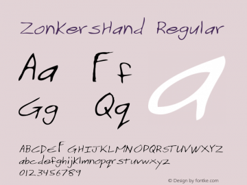 ZonkersHand Regular Print Artist: Sierra On-Line, Inc.图片样张