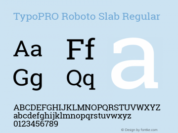 TypoPRO Roboto Slab Regular Version 1.100263; 2013; ttfautohint (v0.94.20-1c74) -l 8 -r 12 -G 200 -x 14 -w 