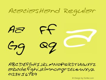 AcaciasHand Regular Copyright (c)1996 Expert Software, Inc. Font Sample