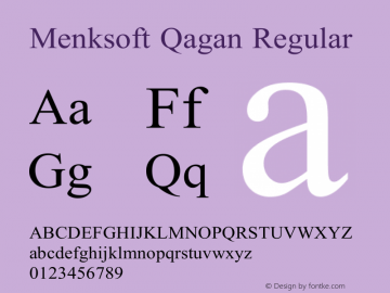 Menksoft Qagan Regular Version 1.1 Font Sample