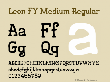 Leon FY Medium Regular Version 1.000 Font Sample