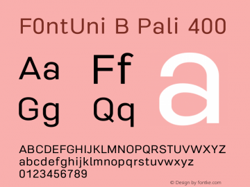 F0ntUni B Pali 400 Version 0.1-beta1图片样张