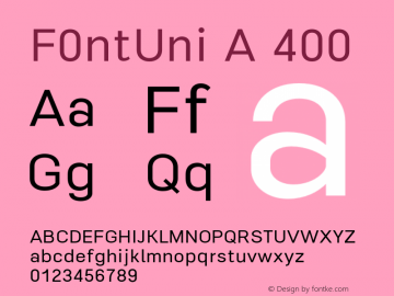 F0ntUni A 400 Version 0.1-beta1 Font Sample