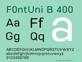 F0ntUni B 400 Version 0.1-beta1 Font Sample