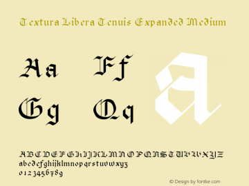 Textura Libera Tenuis Expanded Medium Version 0.2.2 Font Sample