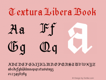 Textura Libera Book Version 0.2.2 Font Sample