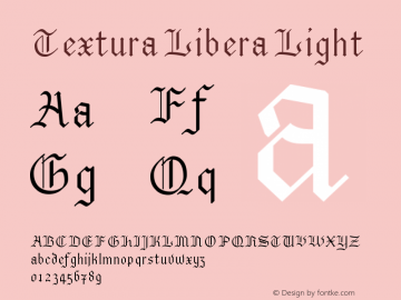 Textura Libera Light Version 0.2.2 Font Sample