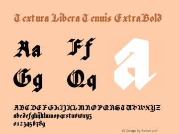 Textura Libera Tenuis ExtraBold Version 0.2.2 Font Sample