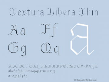 Textura Libera Thin Version 0.2.2 Font Sample