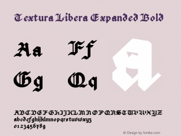 Textura Libera Expanded Bold Version 0.2.2 Font Sample
