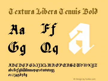 Textura Libera Tenuis Bold Version 0.2.2 Font Sample