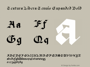 Textura Libera Tenuis Expanded Bold Version 0.2.2 Font Sample