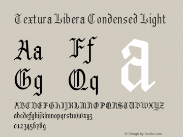 Textura Libera Condensed Light Version 0.2.2 Font Sample