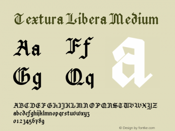 Textura Libera Medium Version 0.2.2 Font Sample