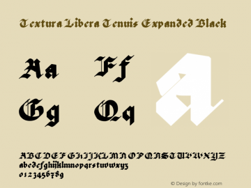 Textura Libera Tenuis Expanded Black Version 0.2.2 Font Sample