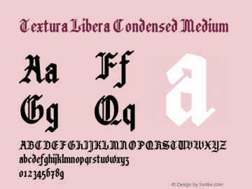 Textura Libera Condensed Medium Version 0.2.2 Font Sample