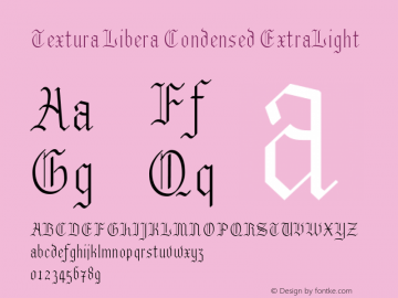 Textura Libera Condensed ExtraLight Version 0.2.2 Font Sample