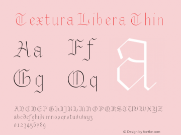 Textura Libera Thin Version 0.2.2 Font Sample
