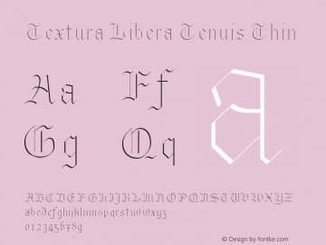 Textura Libera Tenuis Thin Version 0.2.2 Font Sample