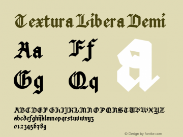 Textura Libera Demi Version 0.2.2 Font Sample