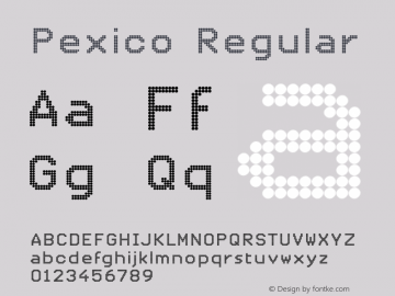 Pexico Regular Version 001.000;com.myfonts.urtd.pexico.dots.wfkit2.47uq图片样张