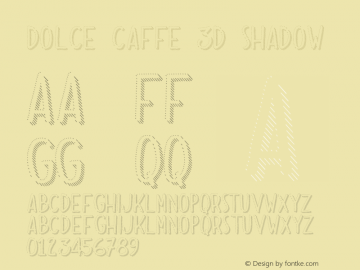 Dolce Caffe 3D Shadow Version 2.002 Font Sample