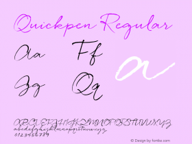 Quickpen Regular Version 1.000 Font Sample