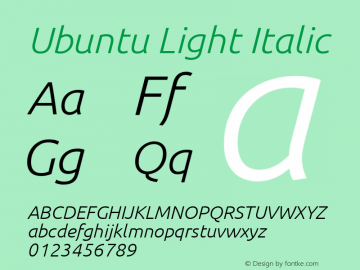 Ubuntu Light Italic Version 0.80图片样张