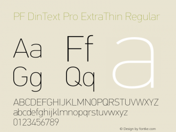 PF DinText Pro ExtraThin Regular Version 3.002图片样张