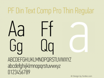 PF Din Text Comp Pro Thin Regular Version 2.006图片样张
