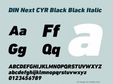 DIN Next CYR Black Black Italic Version 1.00;com.myfonts.linotype.din-next.std-cyrillic-black-italic.wfkit2.3KrE图片样张