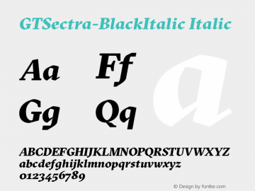 GTSectra-BlackItalic Italic Version 1.000图片样张