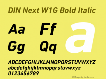 DIN Next W1G Bold Italic Version 1.00;com.myfonts.linotype.din-next.w1g-bold-italic.wfkit2.3Kmh图片样张